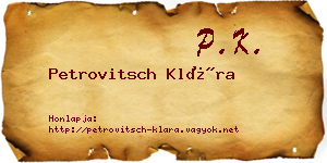 Petrovitsch Klára névjegykártya